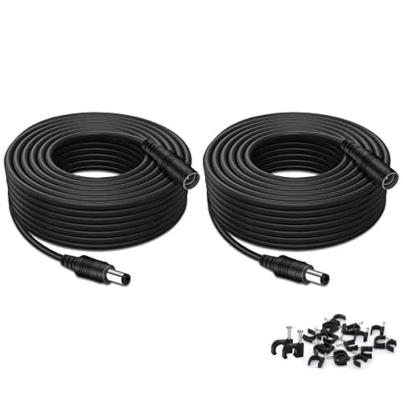 Tonton ã€2 Packã€‘ Tonton Power Extension Cable 33ft 10M 2.1mm x 5.5mm Compatible with 12V DC Adapter Cord for CCTV Security Camera IP Camera Standalone DVR(Black) - Image 1